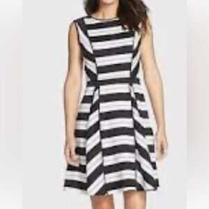 RW&CO Black and White Thick Striped Sleeveless Dress 8 with stretch
